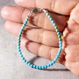 Faceted turquoise waterfall round 925 bracelet