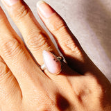 Pink opal teardrop 925 s6 ring