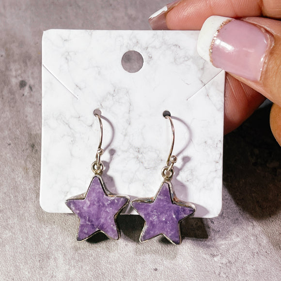 Lepidolite star 925 dangles