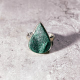 Druzy Malachite 925 sz7 ring