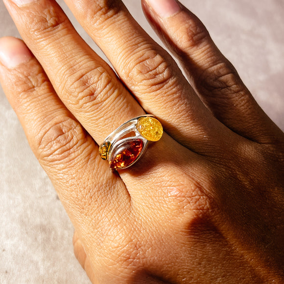 Baltic Amber 925 sz9 ring