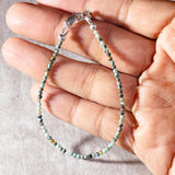 Faceted turquoise matrix 925 bracelet