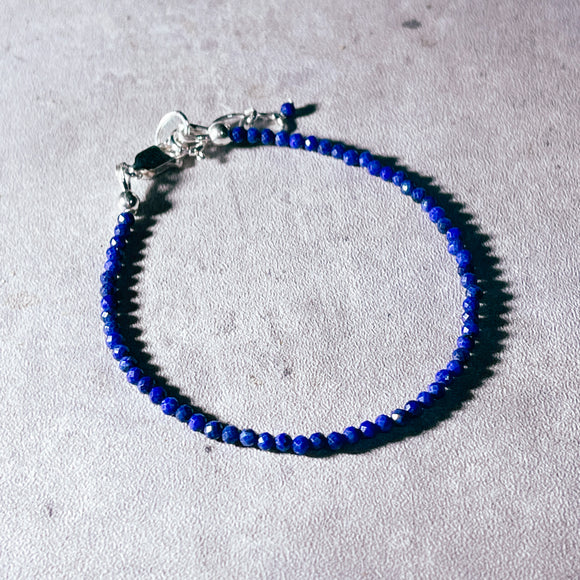 Faceted Lapis lazuli 925 bracelet