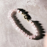 AAA rose quartz silk knot bracelet