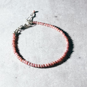 Faceted rhodochrosite 925 bracelet