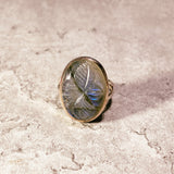 Carved Labradorite 925 sz9 ring