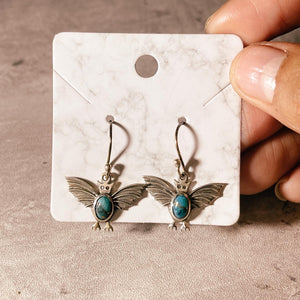 Blue copper turquoise bat 925 dangles