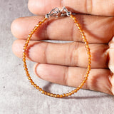 Faceted hessonite garnet 925 bracelet