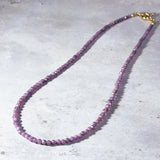 Faceted natural Ruby round gold filled necklace