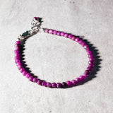 Faceted Ruby round 925 bracelet