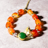 Carnelian jade rice dumpling adjustable bracelet