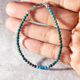 Faceted chrysocolla 925 bracelet