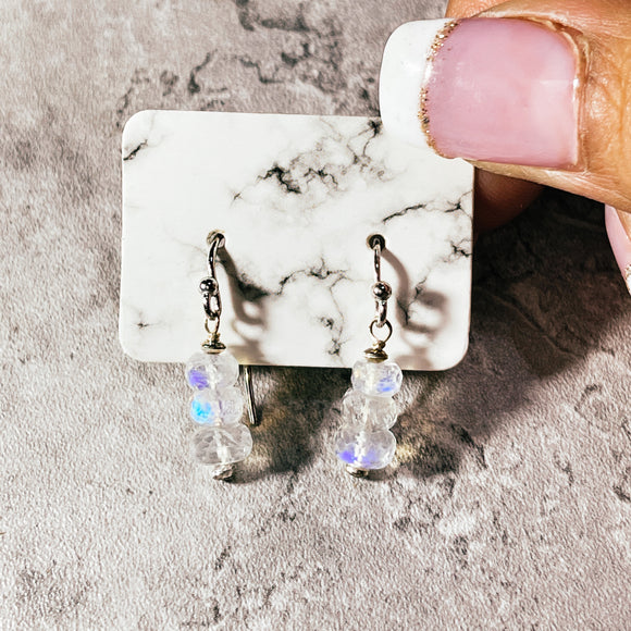 Rainbow moonstone 925 earrings