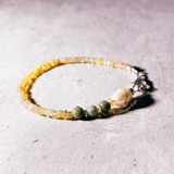 Ethiopian opal pearl jade 925 bracelet