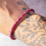 Faceted Ruby rondelle 925 bracelet