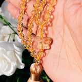 Citrine bunny carving mala