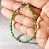 Faceted chrome diopside 925 bracelet
