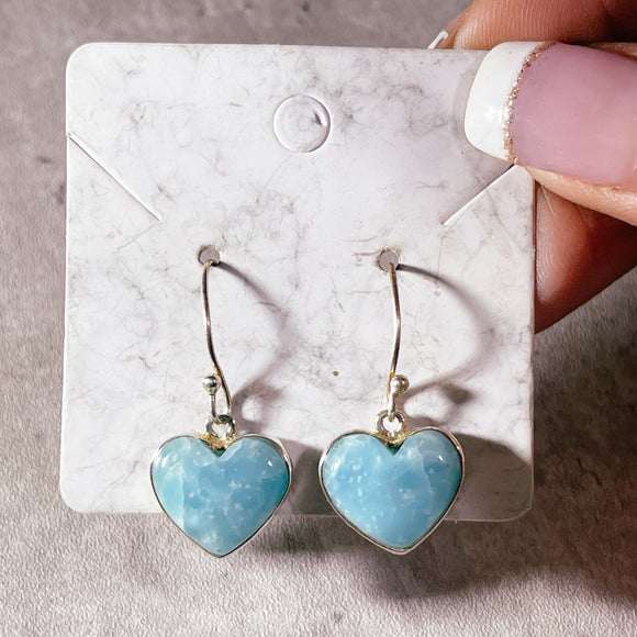 Smithsonite heart 925 dangles