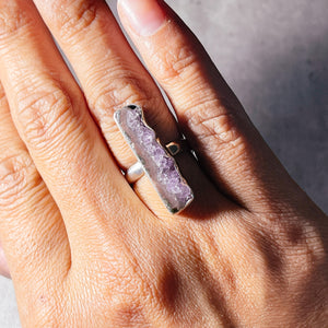 Amethyst slice 925 sz6.5 ring