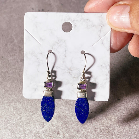 Lapis lazuli amethyst 925 dangles