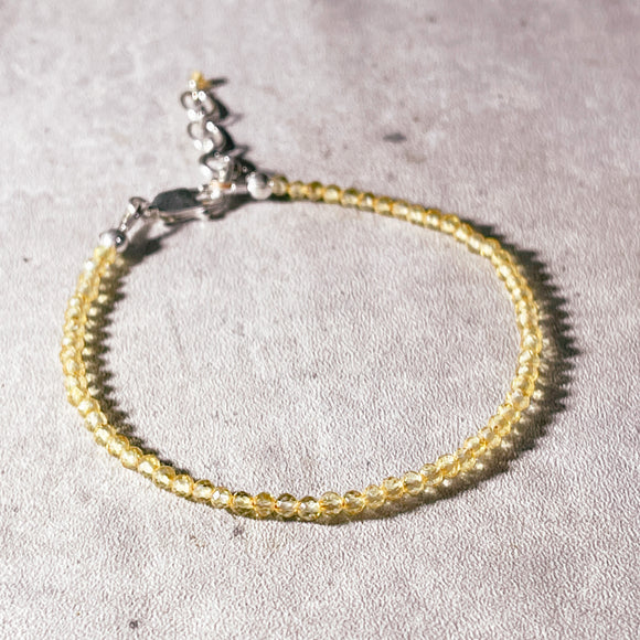 Faceted citrine quartz 925 bracelet