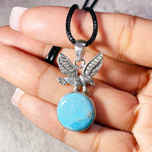 Mohave blue turquoise eagle 925 pendant