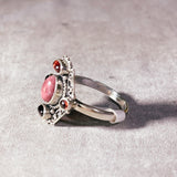 Thulite garnet  925 sz10.5 ring