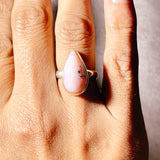 Pink opal teardrop 925 s6 ring