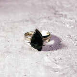 Rough shungite 925 sz7 ring