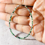 Faceted ruby zoisite 925 bracelet