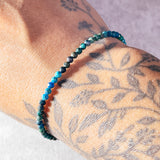 Faceted chrysocolla 925 bracelet