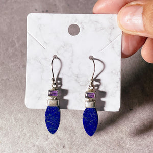 Sodalite amethyst 925 dangles