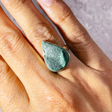 Druzy Malachite 925 sz7 ring