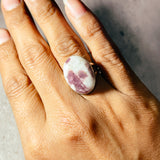 Pink tourmaline quartz 925 sz6.5 ring