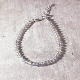 Faceted labradorite round 925 bracelet