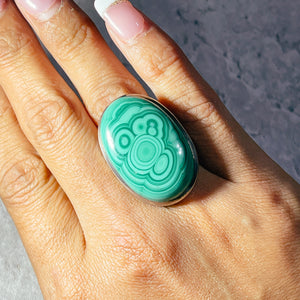 Statement Malachite 925 sz6 ring