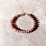 Pink tourmaline moonstone 925 bracelet