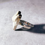 Shark tooth fossil 925 sz7.25 ring