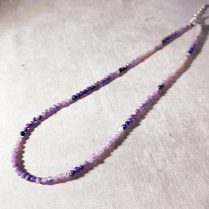 Faceted sugilite waterfall round 925 necklace