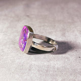 Purple copper turquoise 925 sz10 ring