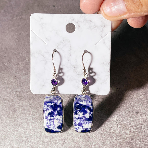 Sodalite amethyst 925 dangles