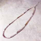 Faceted multi spinel round 925 necklace