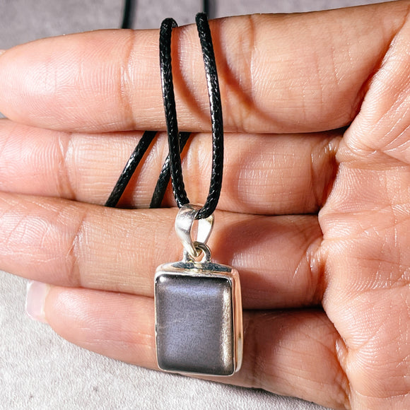 Gold sheen obsidian 925 pendant