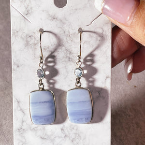 Owyhee Opal blue topaz 925 dangles