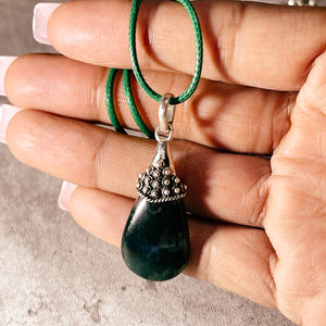 Moss agate 925 pendant