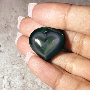 Rainbow Obsidian heart pendant C