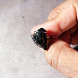 Rough shungite 925 sz7.25 ring