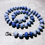 Owyhee blue opal lapis lazuli 925 necklace