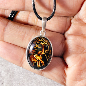 Baltic Amber elephant 925 pendant