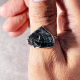 Rough shungite 925 sz9 ring